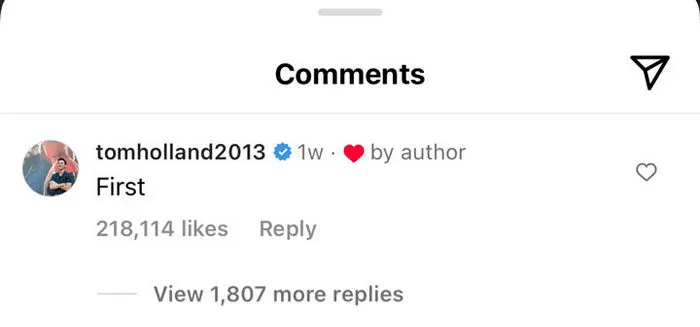 zendaya comments section tom holland