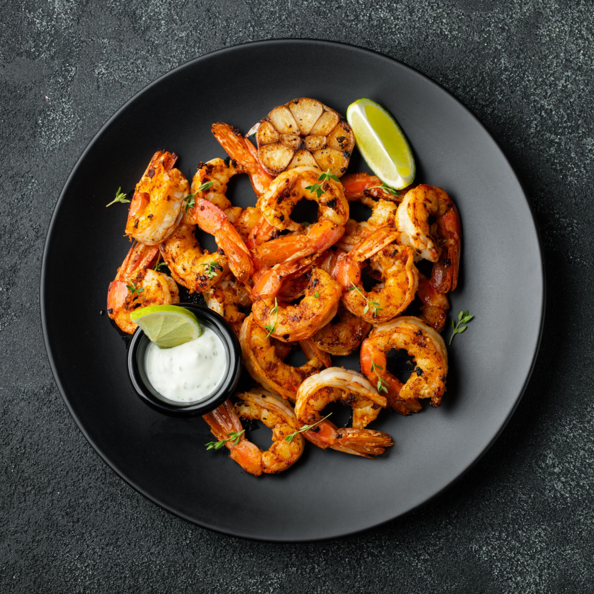 grilled shrimp on plate