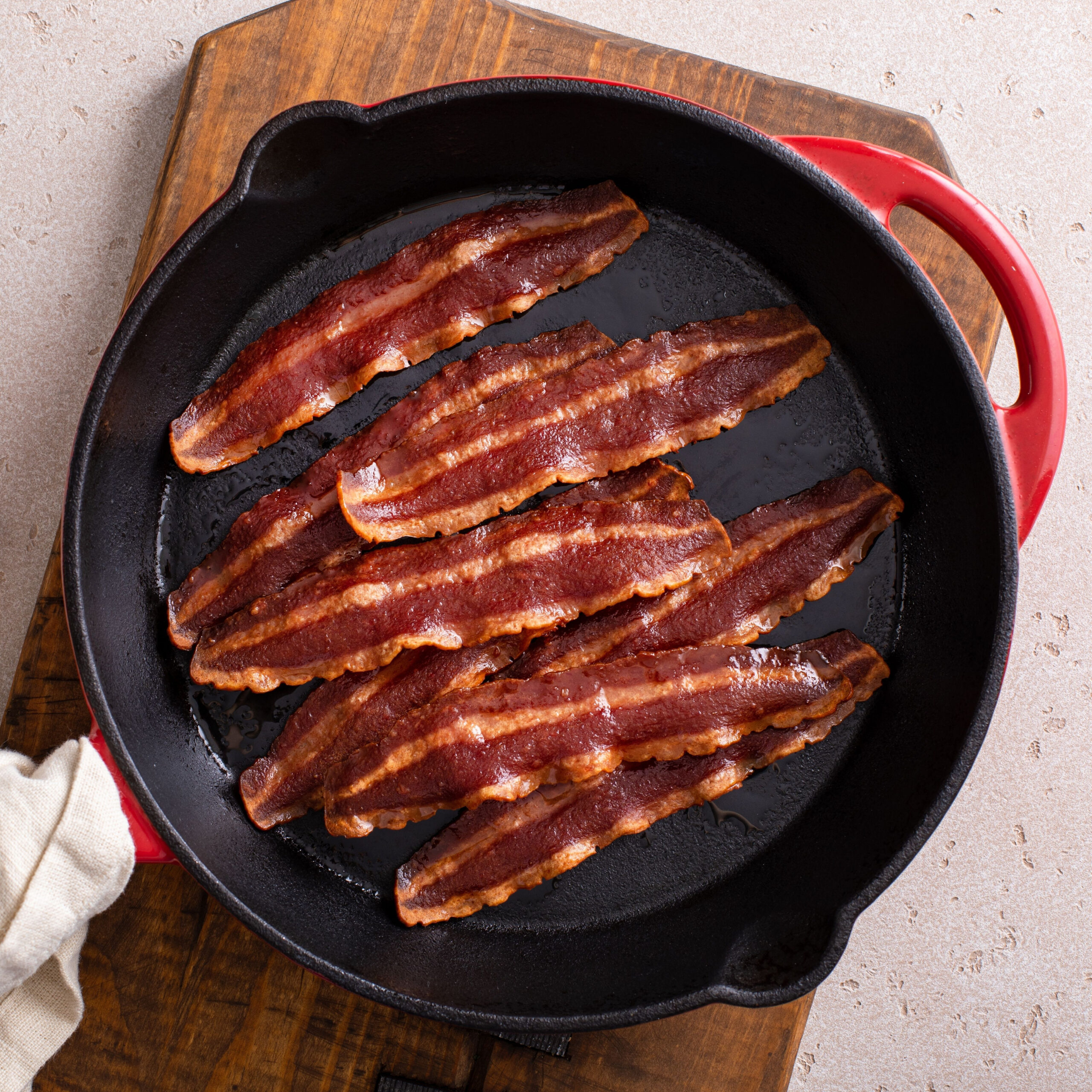 turkey bacon in skillet