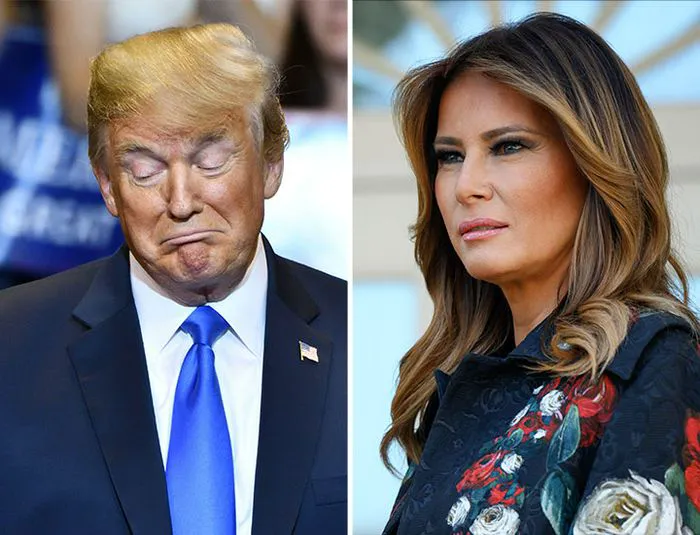 Donald Trump and Melania Trump posing together.
