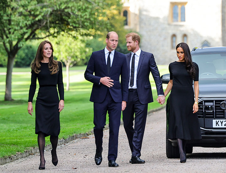 Kate Middleton Prince William Meghan Markle Prince Harry long walk