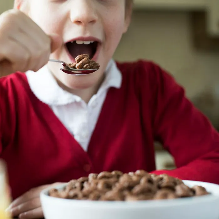 boy eating cereal