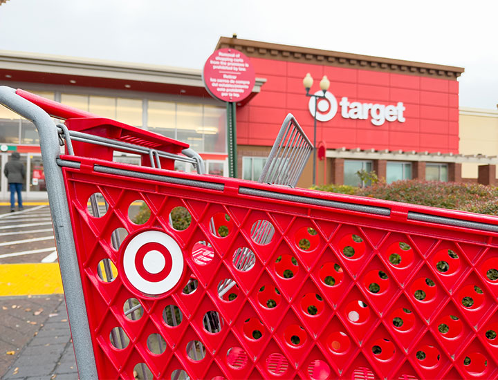 Target shopping cart in parking lot