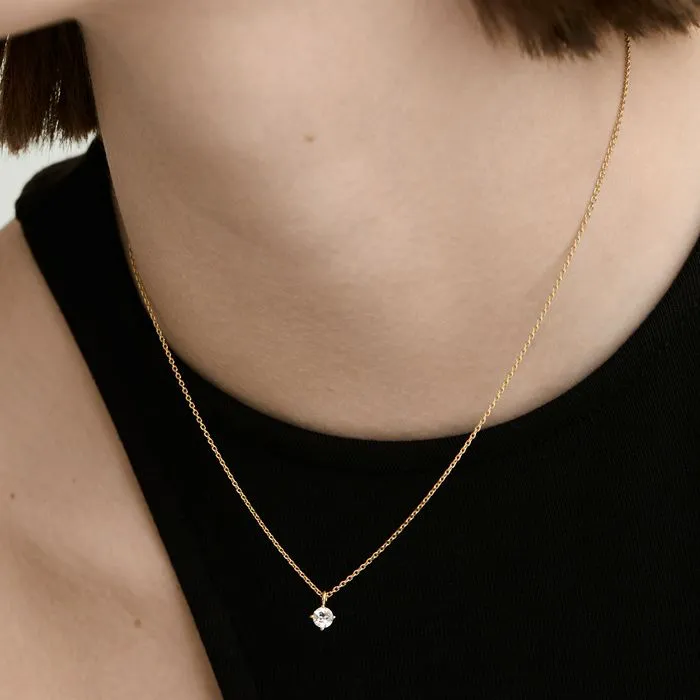White topaz round necklace featured solo