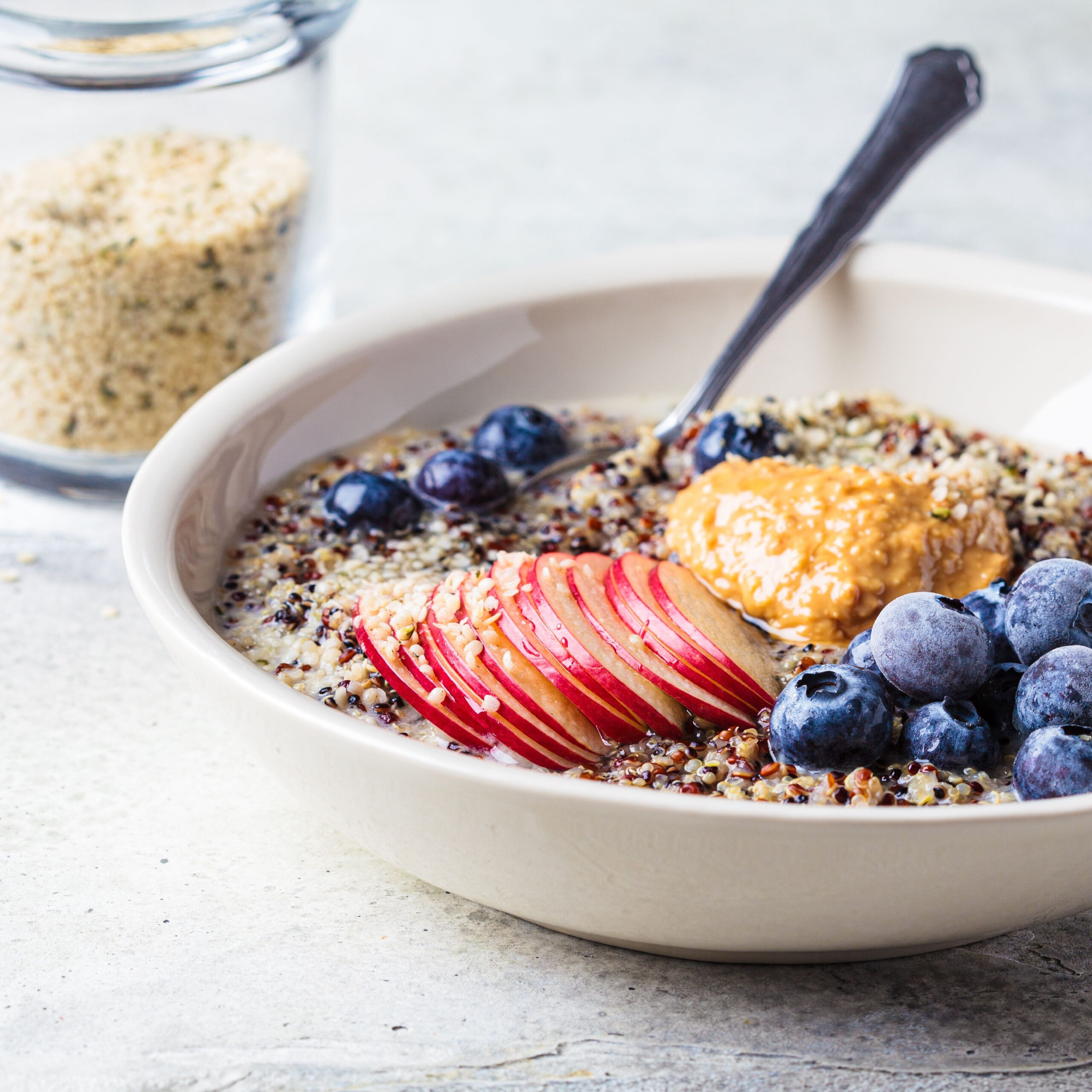 quinoa porridge topped with berries