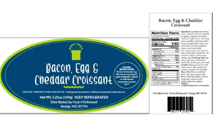 bacon egg & cheddar croissant