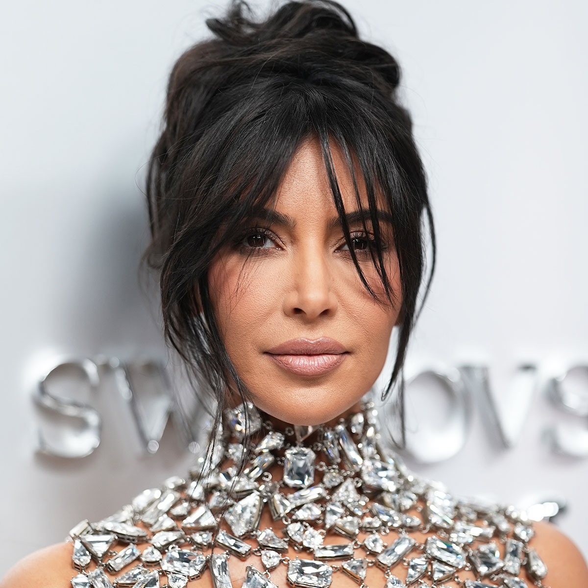 Kim Kardashian at the Swarovski x Skims Collaboration Flagship