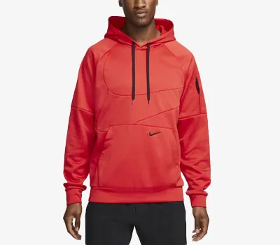 Men's pullover fitness hoodie featuring Therma-FIT technology.