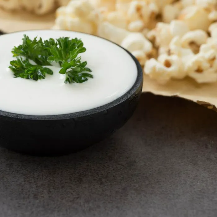 yogurt and popcorn