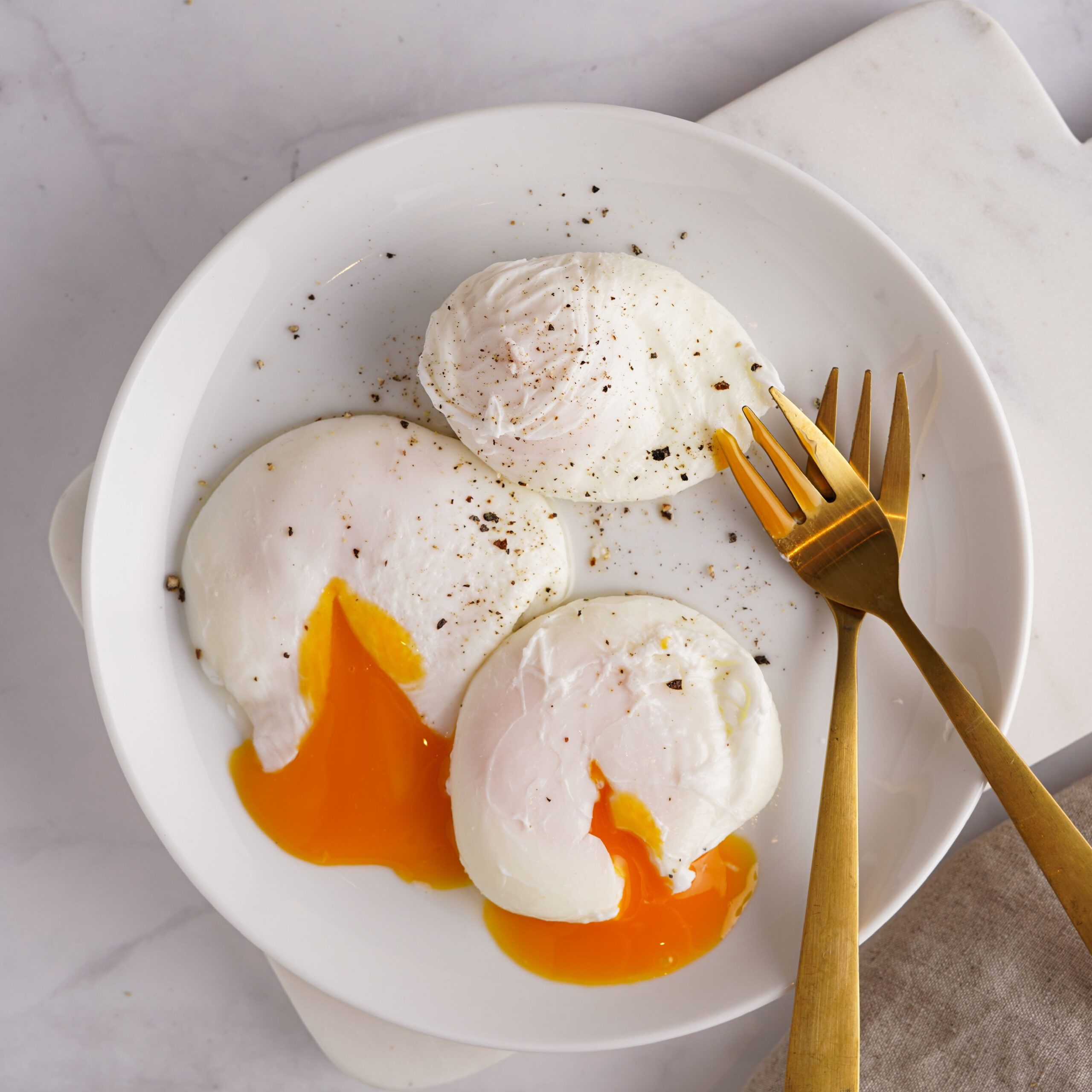 poached eggs on plate