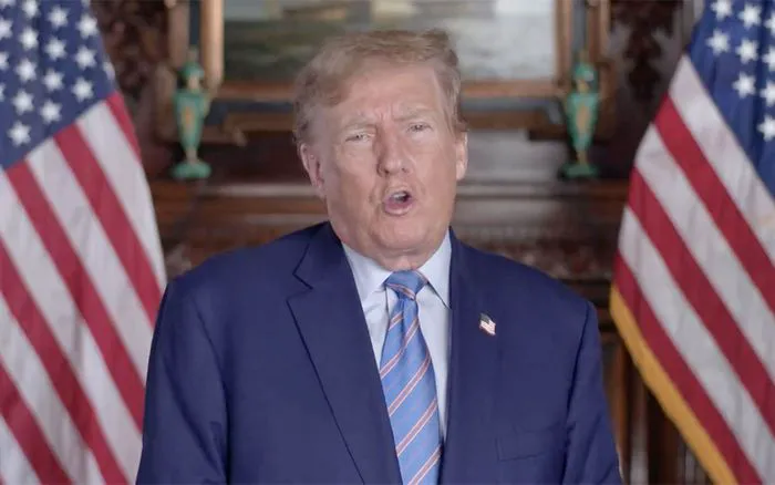 Donald Trump without his signature orange tan look