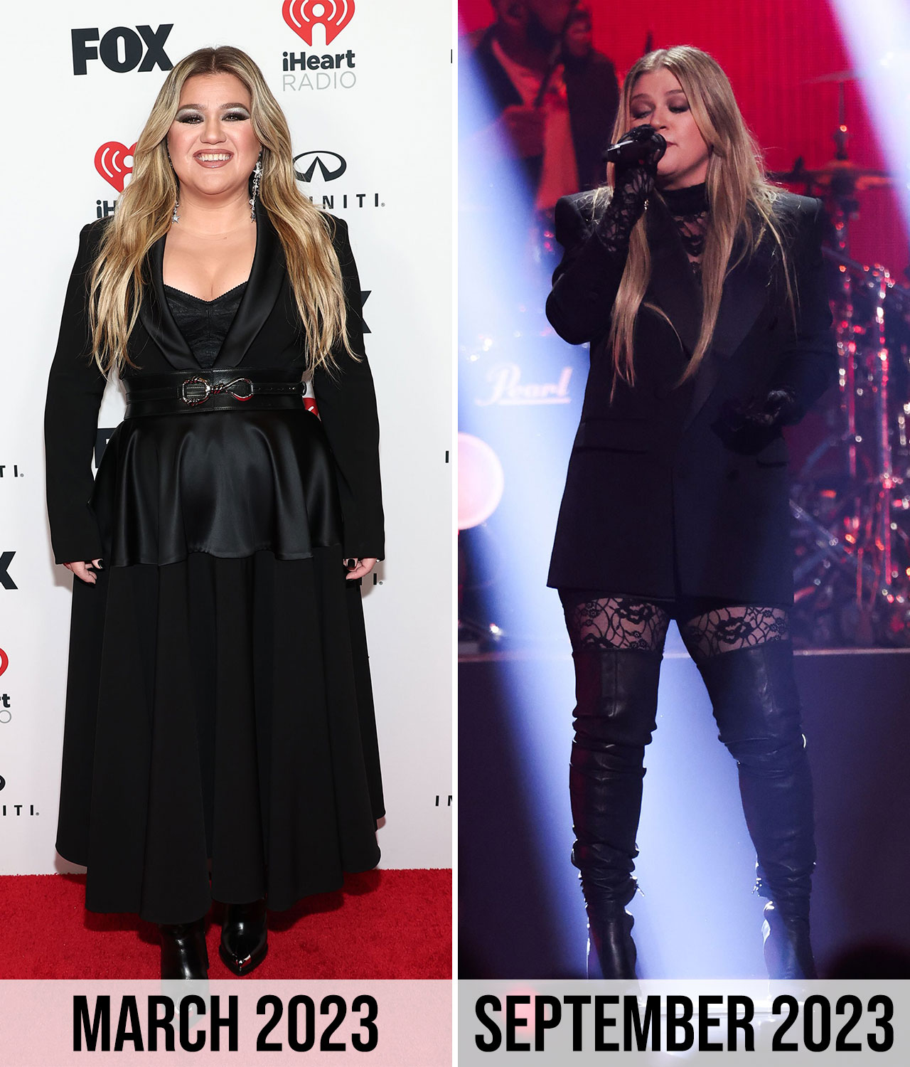 Kelly Clarkson weight loss March 2023 vs September 2023
