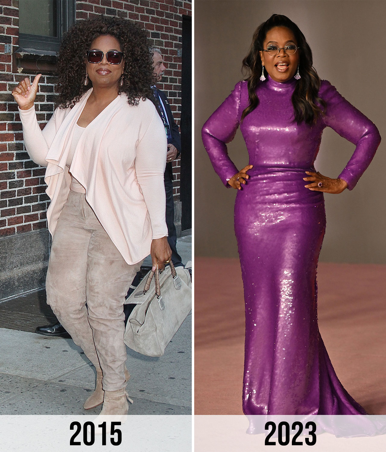 Oprah Winfrey before and after weight loss transformation