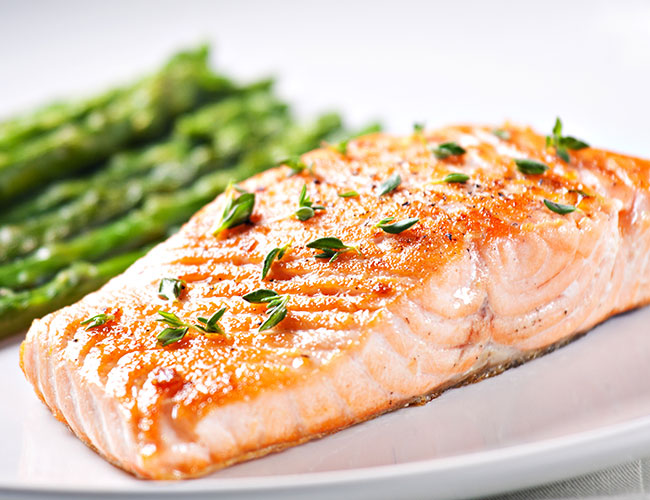 salmon on plate