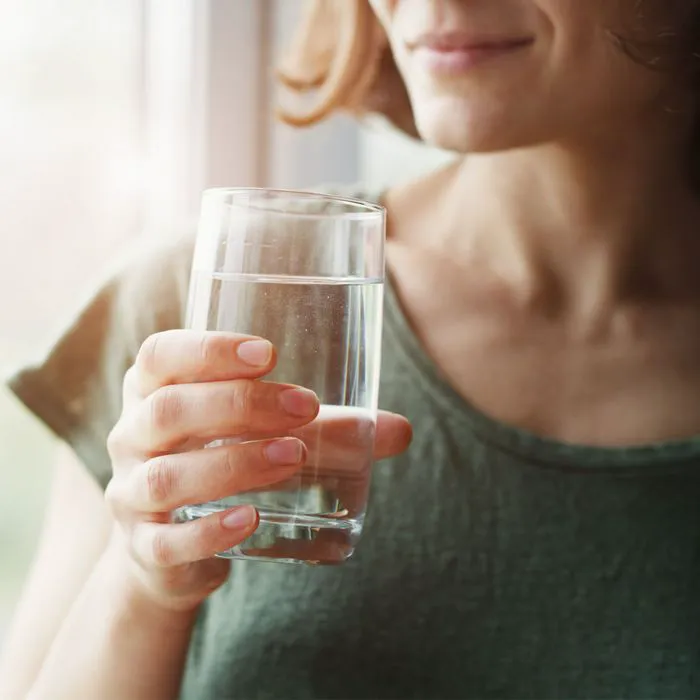 woman drinking water