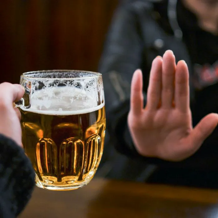 person refusing alcohol