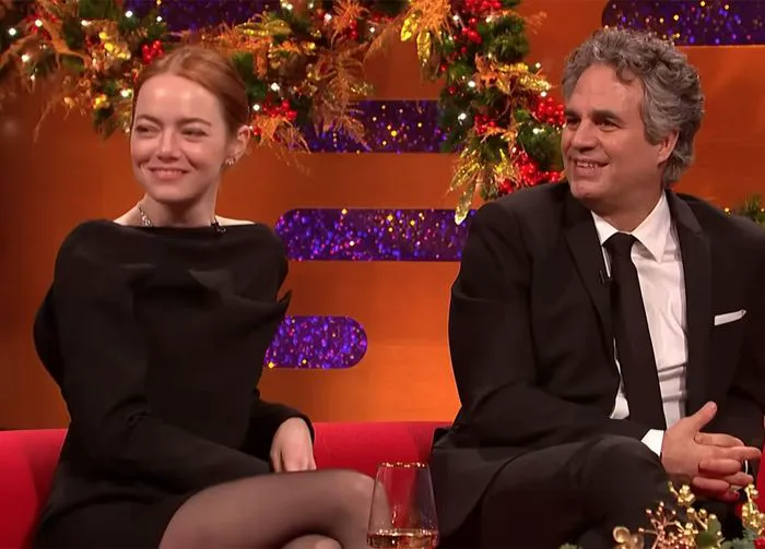 "Emma Stone with Mark Ruffalo on The Graham Norton Show"