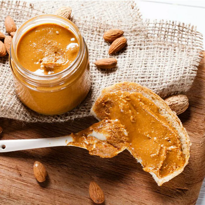 almond butter spread on bread