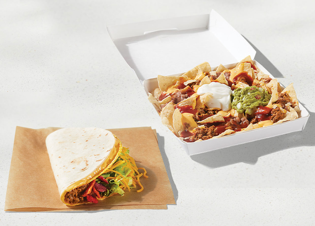 taco bell double stack taco and loaded beef nachos