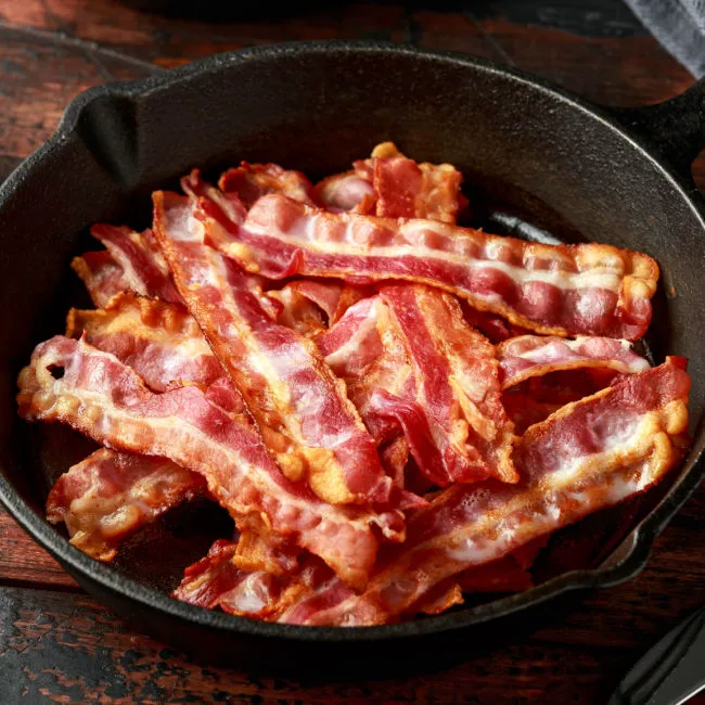 bacon in skillet