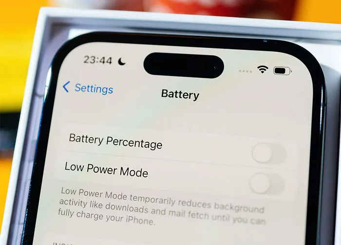 "iPhone battery settings screen"