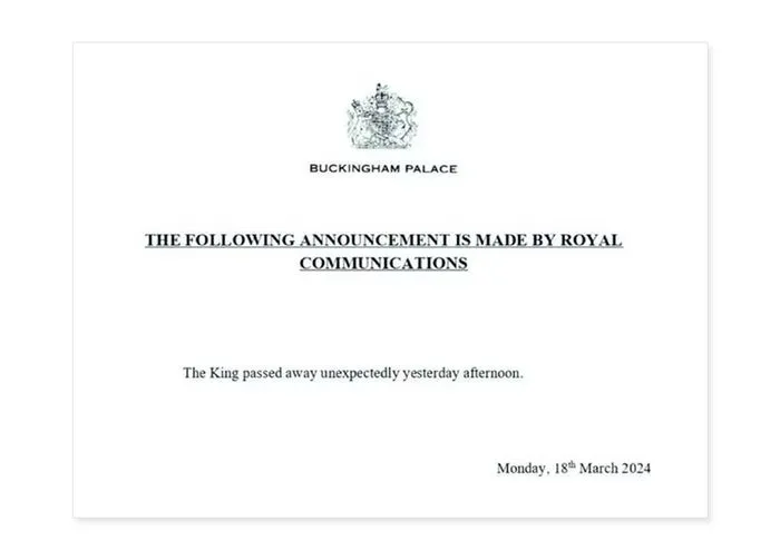 Fake Buckingham Palace announcement King Charles death