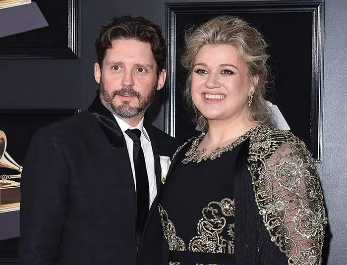 Kelly Clarkson and Brandon Blackstock at the Grammy Awards in New York.