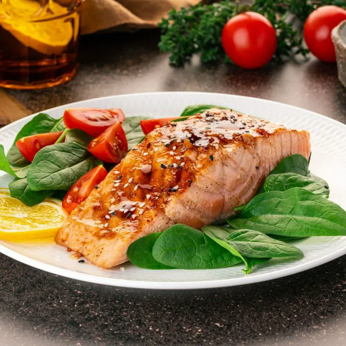salmon on a plate