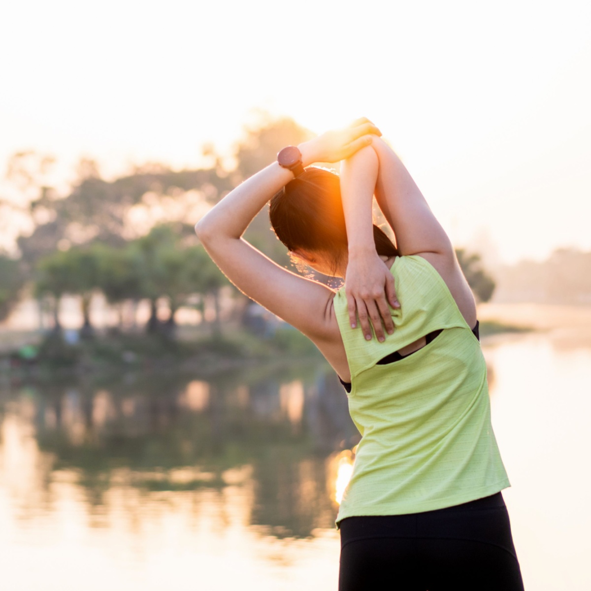 woman exercising in morning