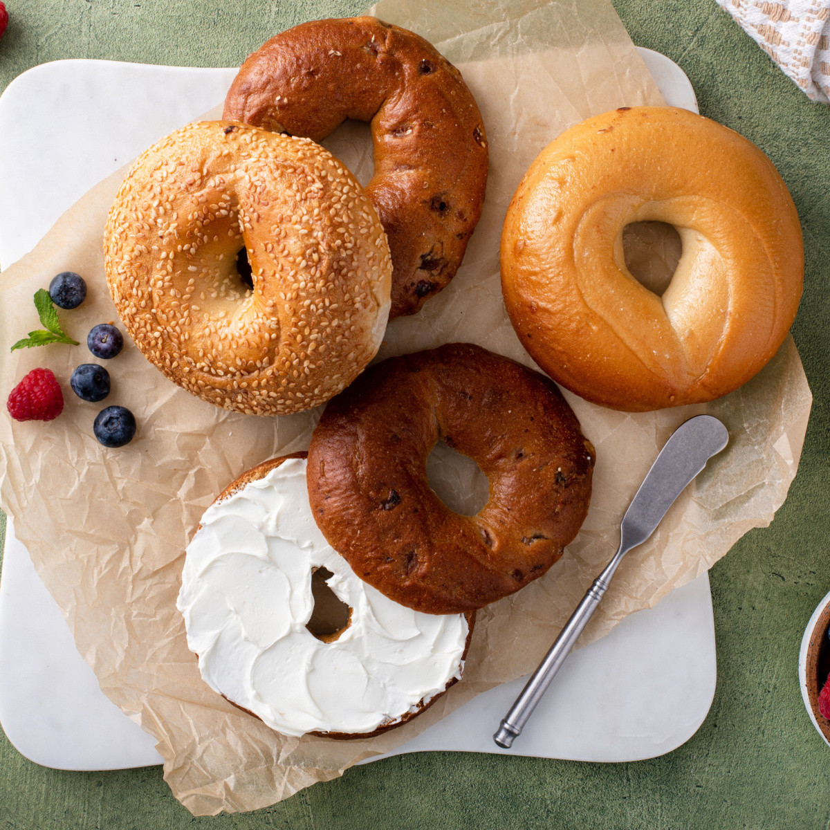 bagels and cream cheese