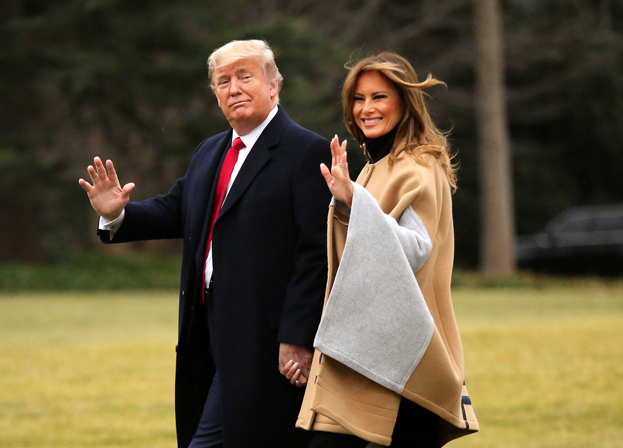 Donald Trump and Melania Trump at the White House