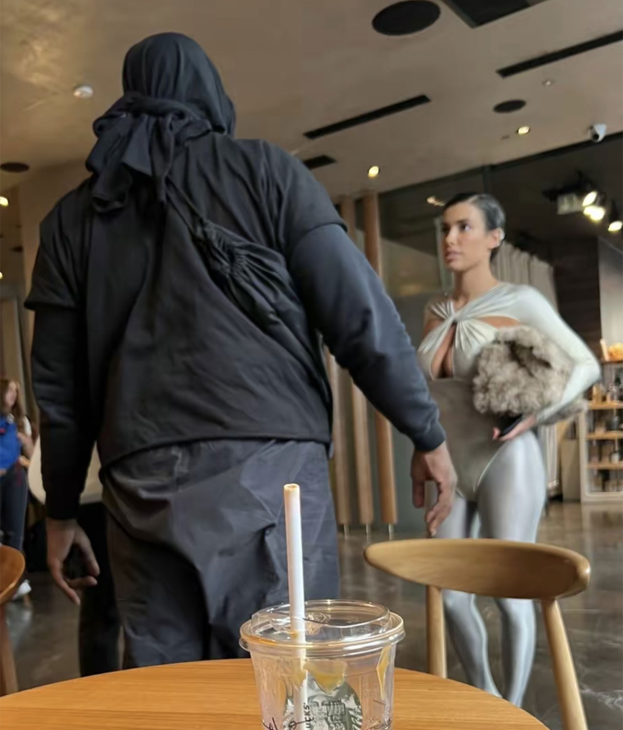 Kanye West Bianca Censori Starbucks Milan