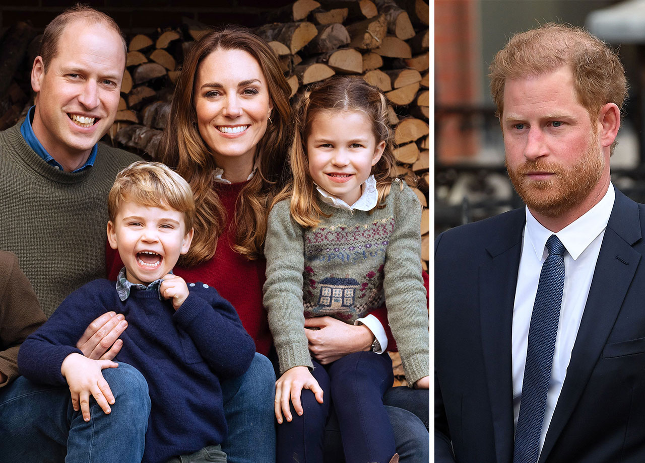 Prince Harry with Prince William Kate Middleton Prince Louis and Princess Charlotte
