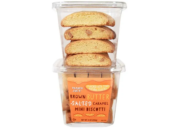 brown butter salted caramel mini biscotti