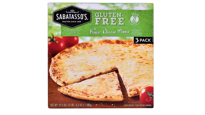sabatassos four cheese gluten free pizza