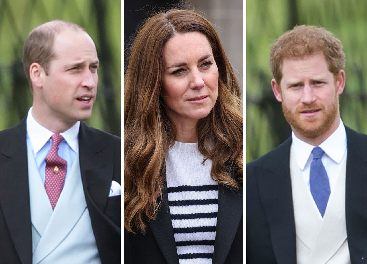 Prince William and Prince Harry with Kate Middleton in the middle