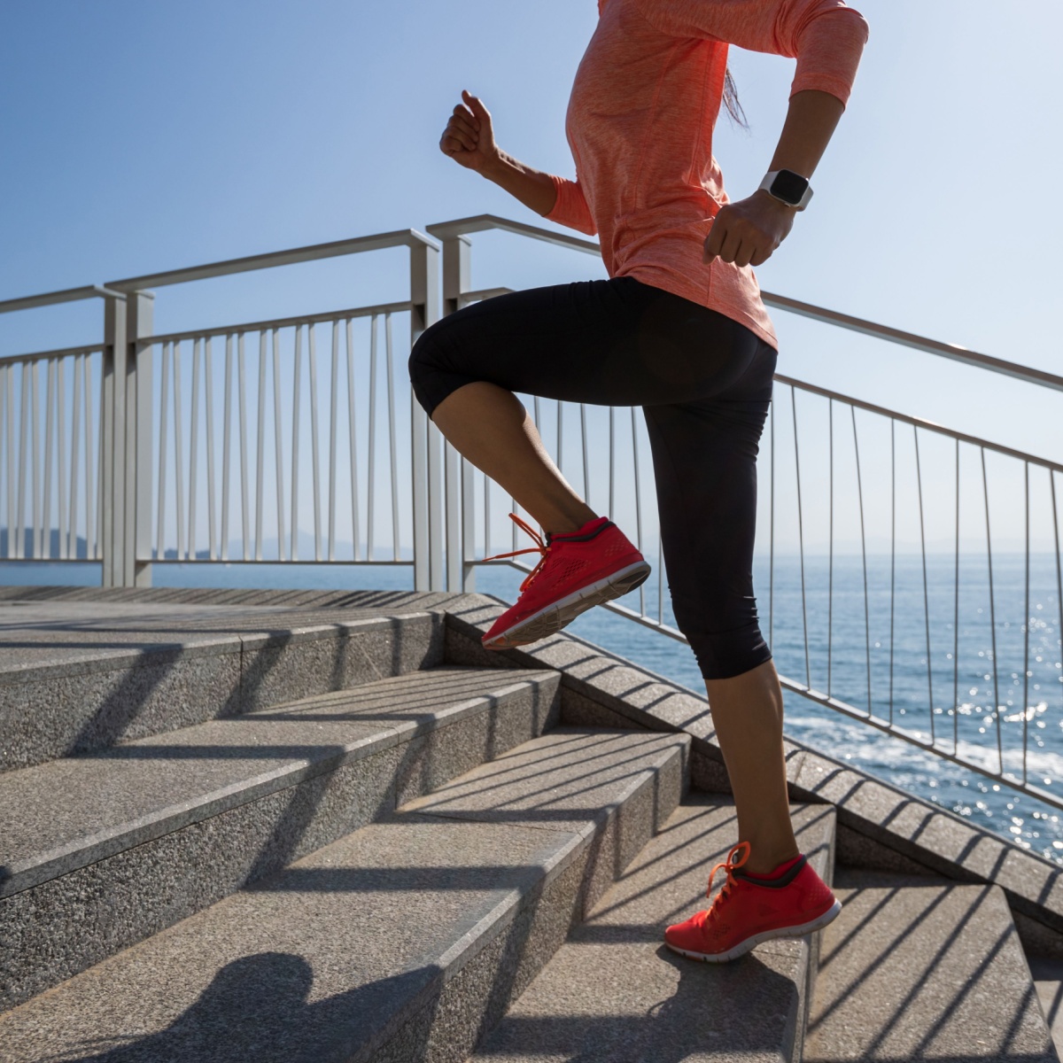 woman doing step ups