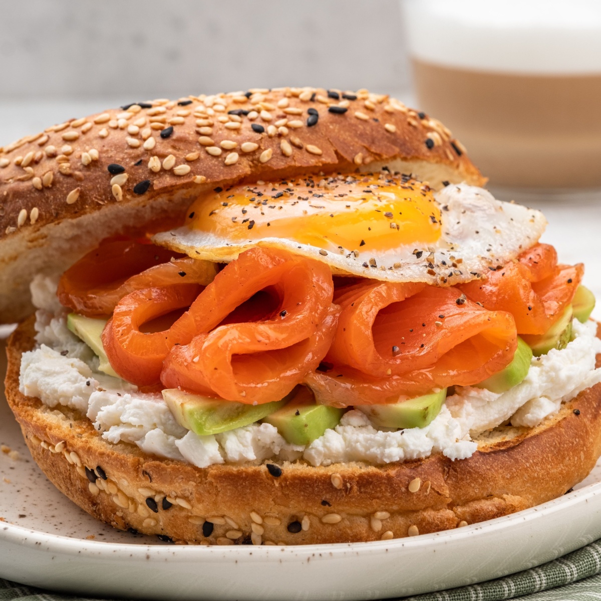 salmon and egg sandwich