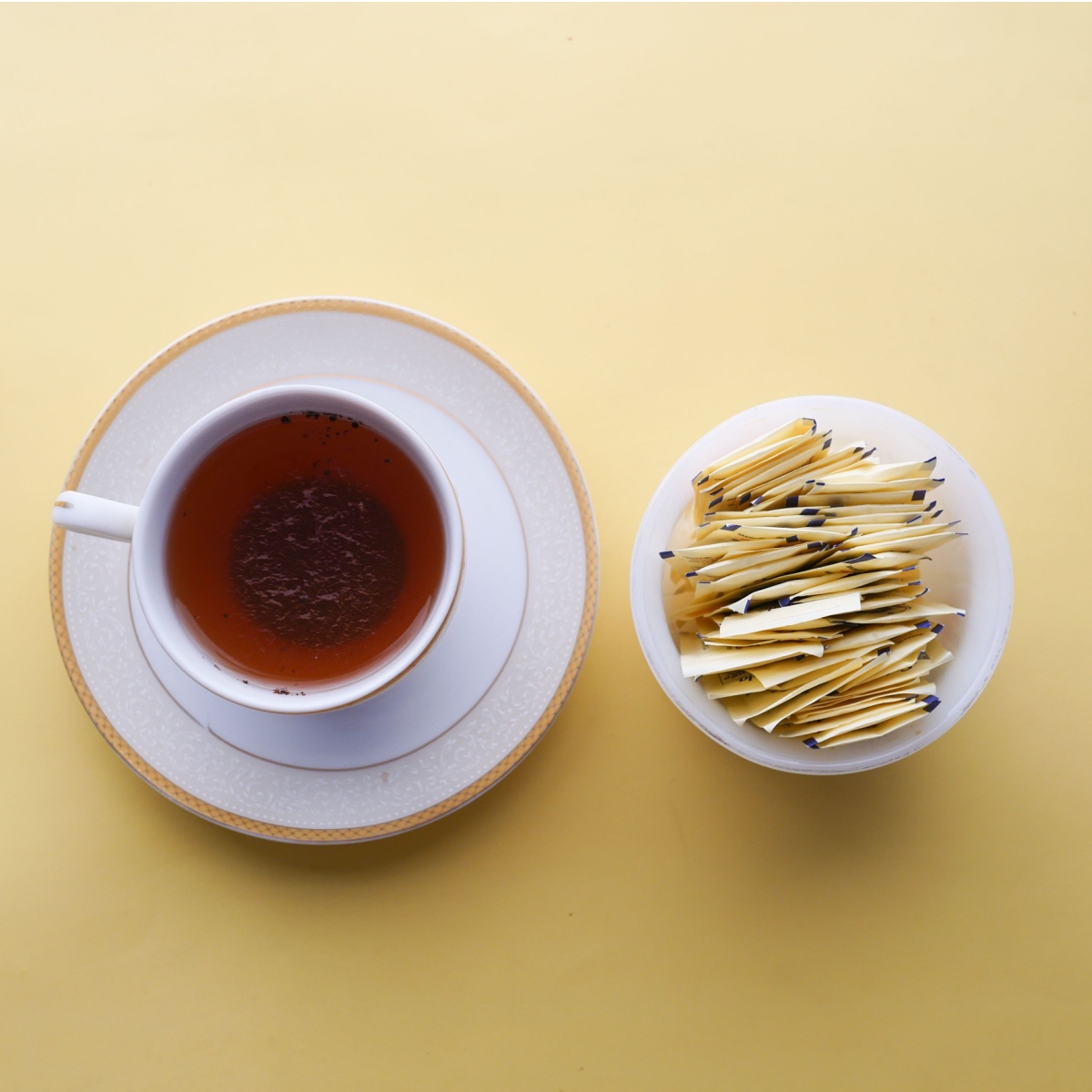 cup of tea with sugar