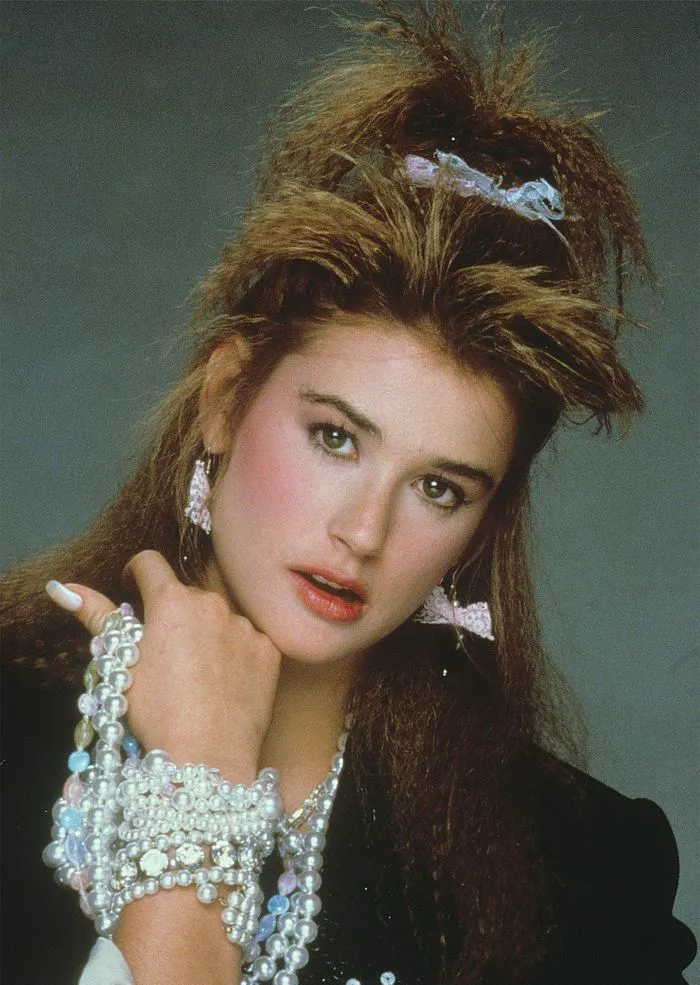 Demi Moore St Elmos fire crimped hair