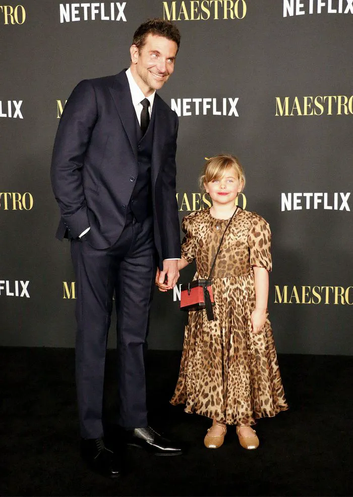 Bradley Cooper and daughter Lea at Maestro photocall event.