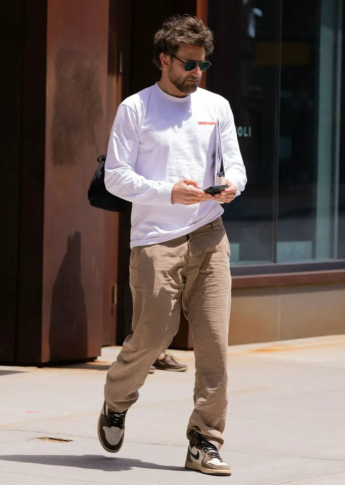 Bradley Cooper leaving Gigi Hadid's apartment in NYC.
