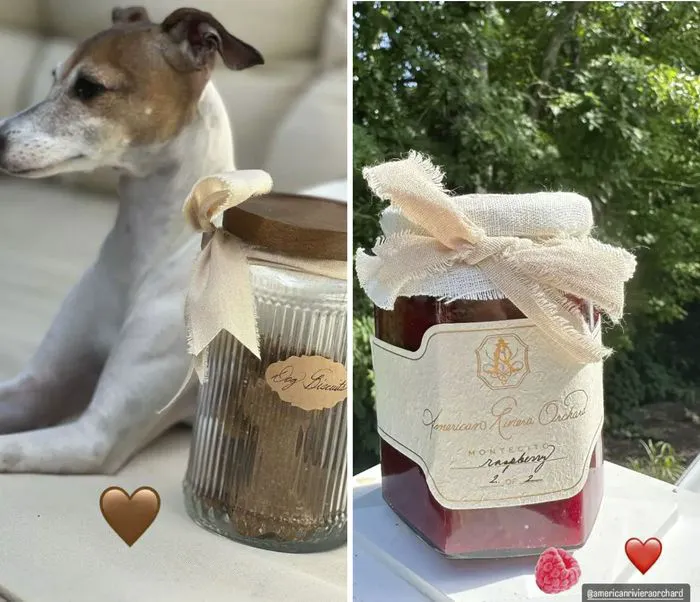 Polo player Nacho Figueras Instagram Story American Riviera Orchard dog biscuits and raspberry jam