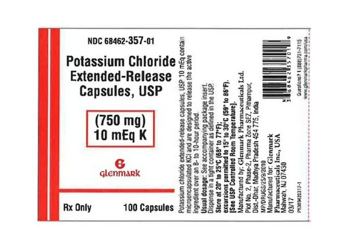Glenmark recalls potassium chloride extended-release capsules for safety concerns.