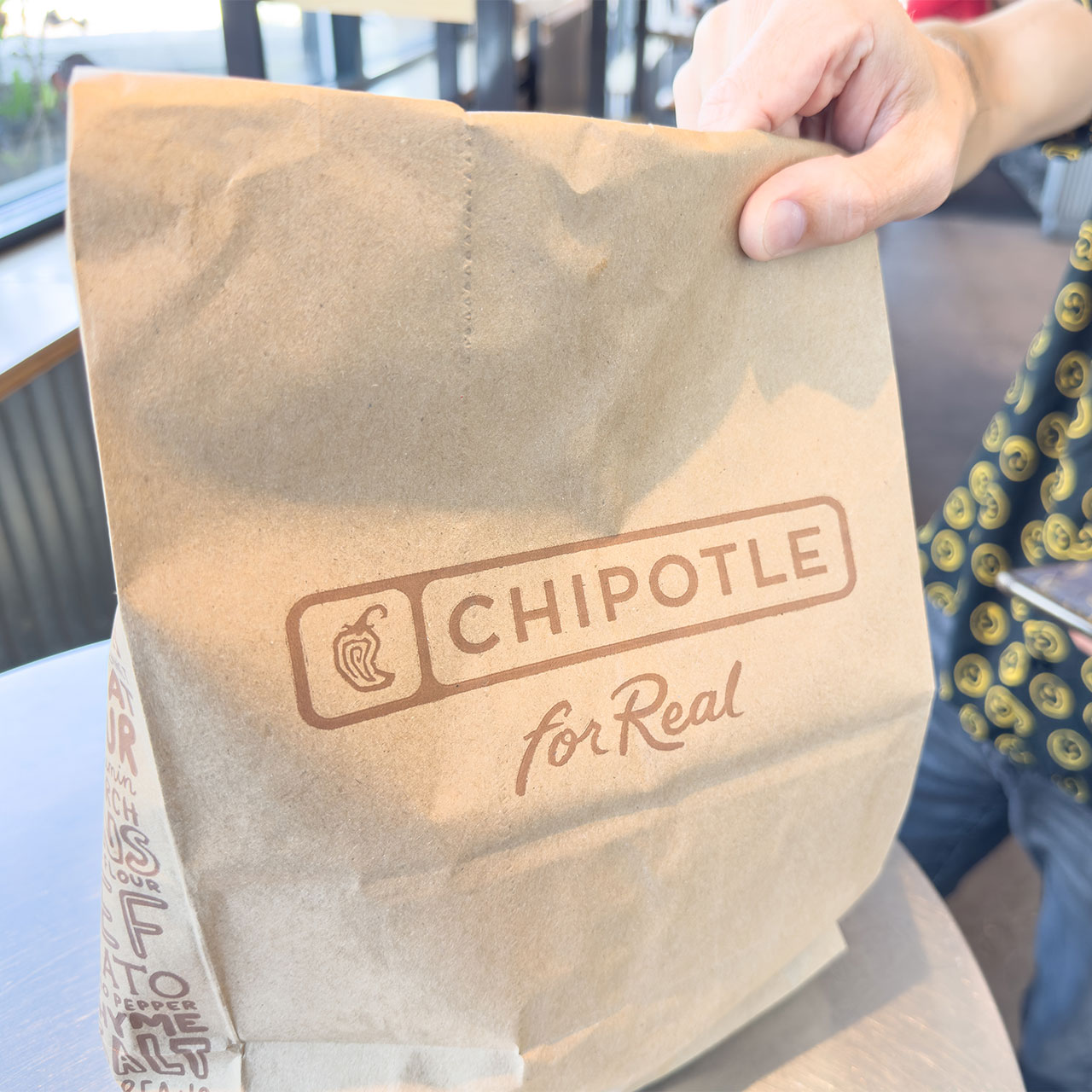 chipotle takeout bag