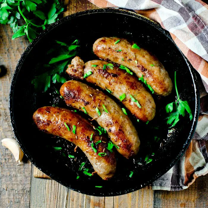 sausages in skillet