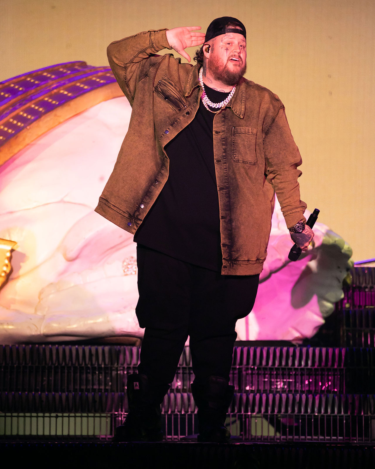 Jelly Roll performing at Little Caesars Arena