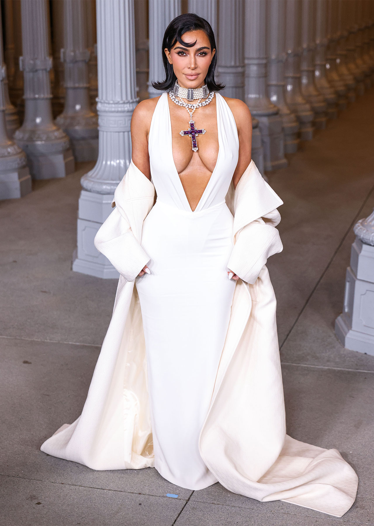 kim kardashian lacma art film gala white dress