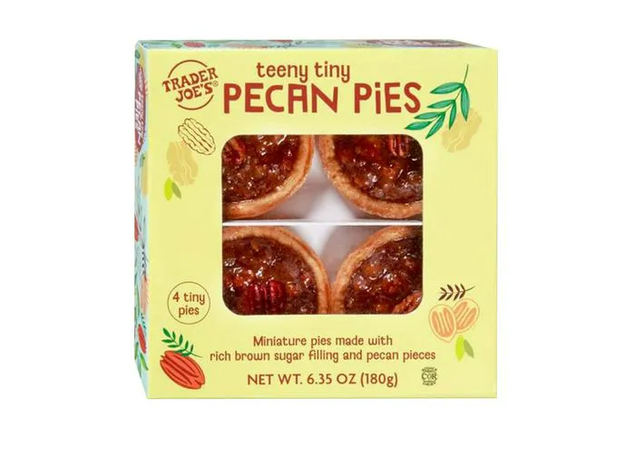Trader Joe's teeny tiny pecan pies on a table