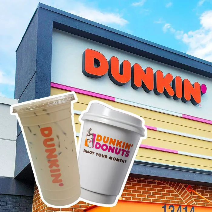 "Variety of Dunkin' Donuts drinks"